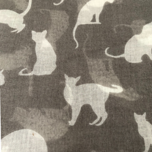 Load image into Gallery viewer, Ladies Grey with White Cats Scarf/wrap.
