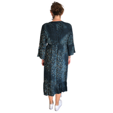 Load image into Gallery viewer, Ladies long Teal animal print dress (A125)
