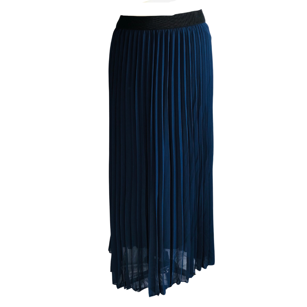 Long navy pleated skirt uk hotsell