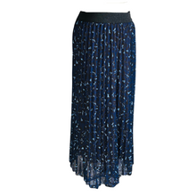 Load image into Gallery viewer, Navy blue pleated skirt
