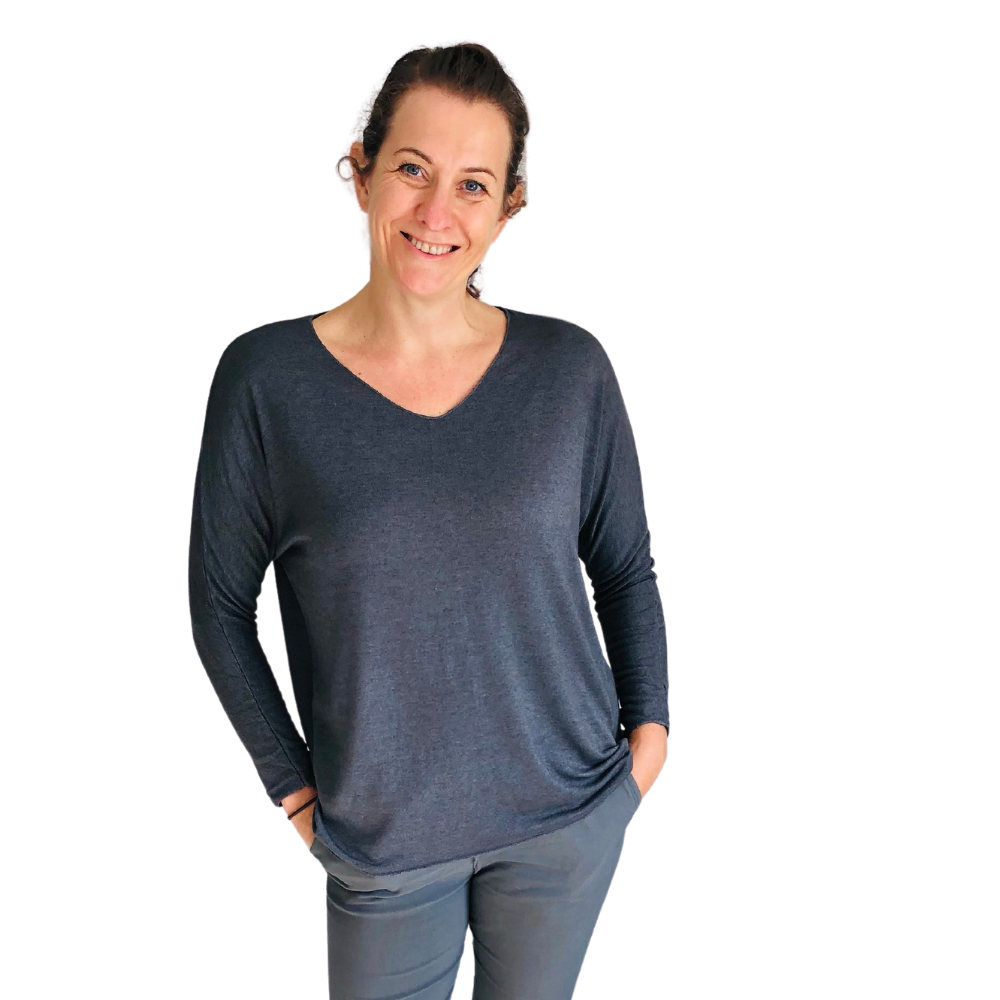 Ladies dark grey V-neck Jumper (A126) – Pamper Yourself Now