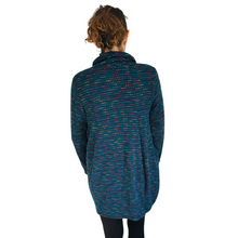 Load image into Gallery viewer, Ladies Long Teal multi coloured spotty Cowl Neck Jumper (A124)
