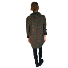 Load image into Gallery viewer, Ladies Long Green multi coloured spotty Cowl Neck Jumper (A124)

