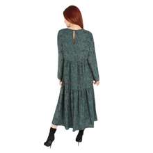 Load image into Gallery viewer, Ladies Teal Small Leopard Print Tiered Dress (A128T)
