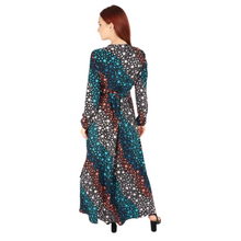 Load image into Gallery viewer, Muted Star Print Wrap around Dress with pockets.  (A131)
