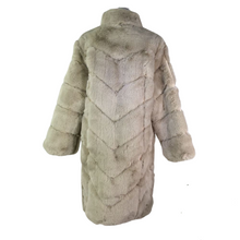 Load image into Gallery viewer, Beige textured Faux Fur long sleeve Coat.
