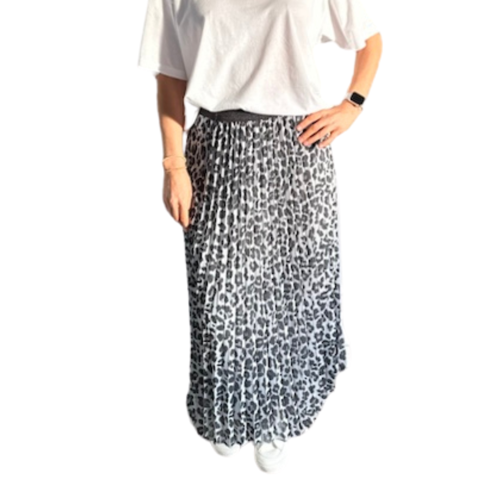 Grey leopard print outlet maxi skirt