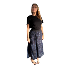 Load image into Gallery viewer, Navy blue leopard print skirt for women
