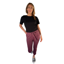 Load image into Gallery viewer, Ladies Italian Burgundy Magic Pants trousers
