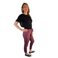 Load image into Gallery viewer, Italian stretch Burgundy Magic Pants 
