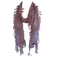 Load image into Gallery viewer, Baby pink leaf lace scarf
