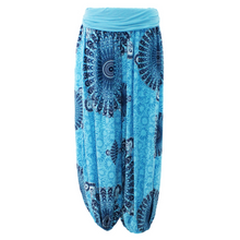 Load image into Gallery viewer, Turquoise Mandala Print harem Trousers for women  (142)
