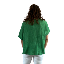 Load image into Gallery viewer, Green Plain Crinkle cotton top for women. (A147)
