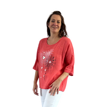 Load image into Gallery viewer, Coral  with Heart firework T shirt  100% cotton (A108)
