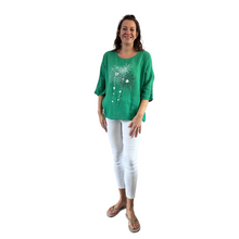 Load image into Gallery viewer, Green with Heart firework T shirt  100% cotton (A108)
