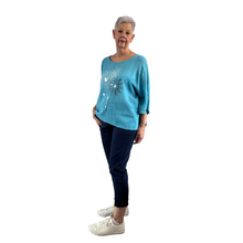Load image into Gallery viewer, Turquoise with Heart firework T shirt for owmen (A108)
