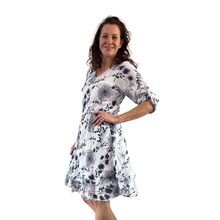 Load image into Gallery viewer, white/navy Dandelion stretchy dress for women  (A151)
