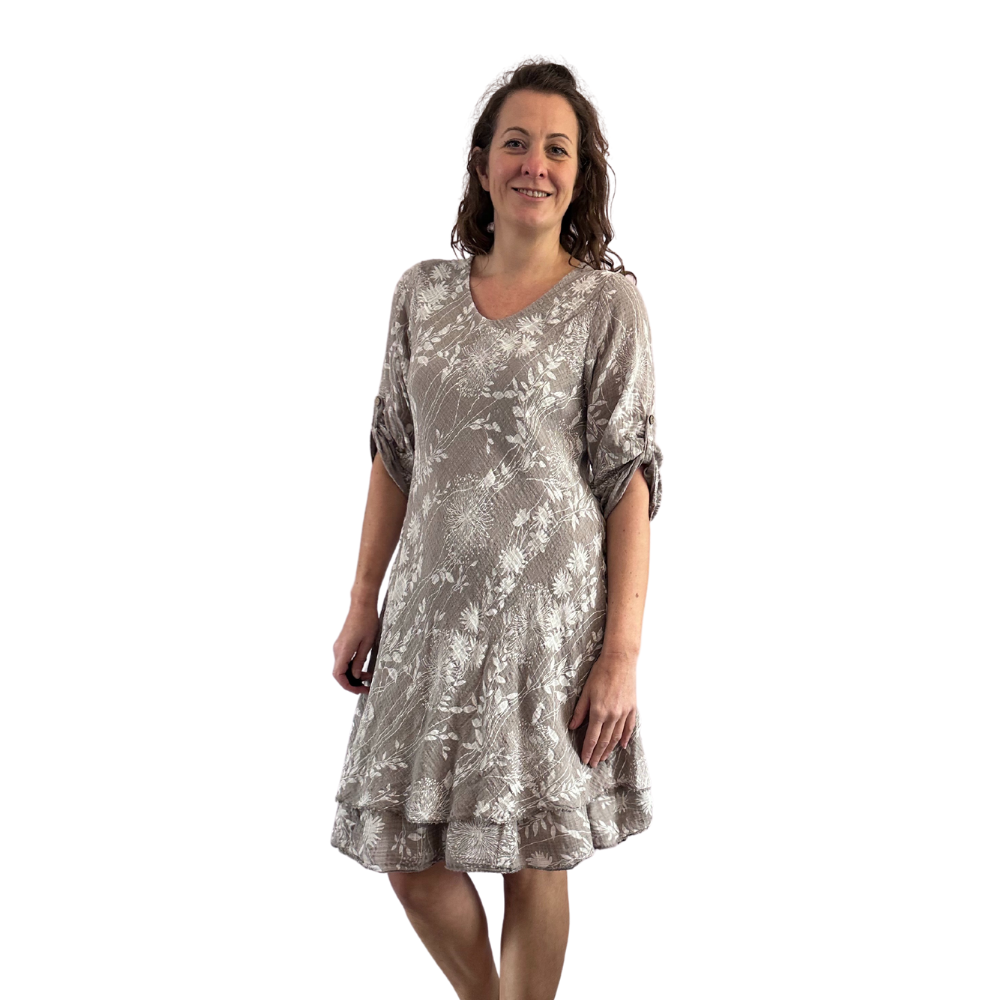 Mocha Dandelion stretchy dress for women  (A151)