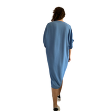 Load image into Gallery viewer, Blue twist front oversize dress for women(A153)
