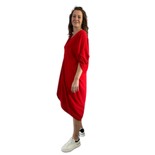 Load image into Gallery viewer, Red twist front oversize dress for women(A153)
