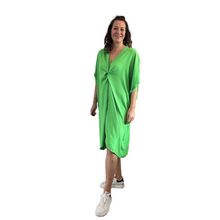 Load image into Gallery viewer, Lime green twist front oversize dress for women(A153)
