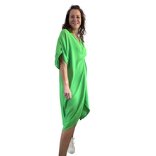 Load image into Gallery viewer, Lime green twist front oversize dress for women(A153)
