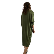 Load image into Gallery viewer, Khaki green twist front oversize dress for women(A153)
