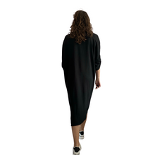 Load image into Gallery viewer, Black twist front oversize dress for women (A153)
