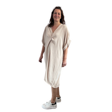 Load image into Gallery viewer, Beige twist front oversize dress for women (A153)
