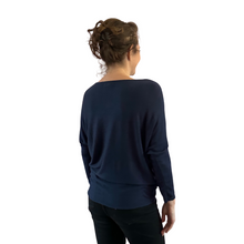 Load image into Gallery viewer, Navy blue Heart balloon soft knit top for women. (A156)
