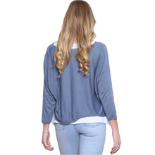 Load image into Gallery viewer, Ladies Layer denim blue Top with Necklace  (A91)
