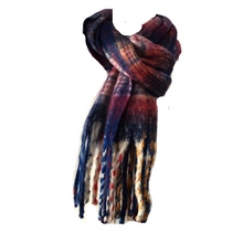 Load image into Gallery viewer, Navy/ red Tartan Scarf Long Thick Warm Ladies Scarves.
