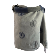 Load image into Gallery viewer, Ladies Cashmere Grey Dandelion reversable Blanket Scarf
