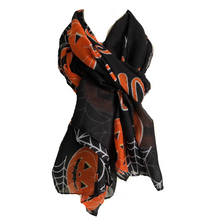 Load image into Gallery viewer, Halloween orange with pumpkins scarf/wrap

