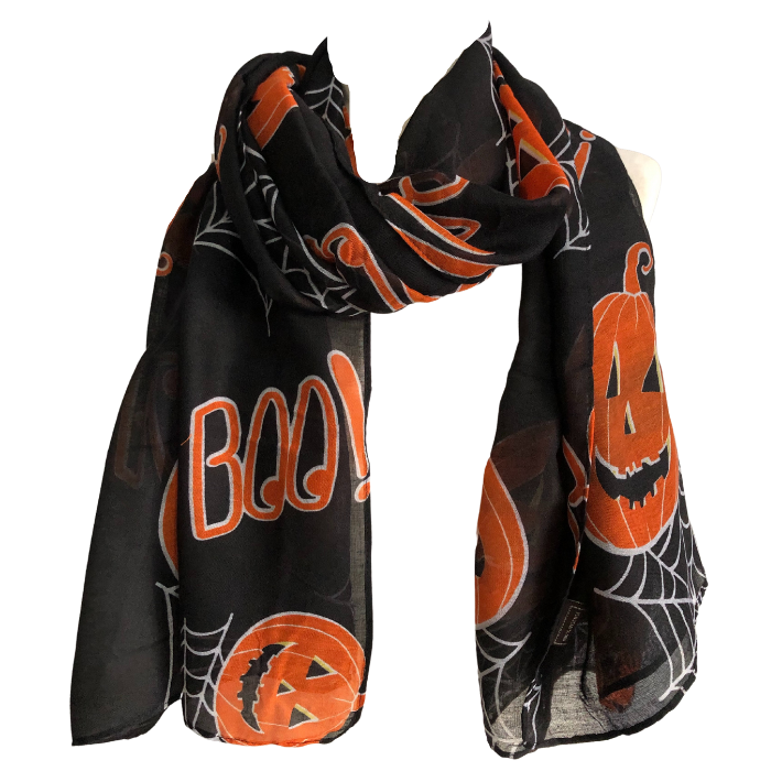 Halloween orange with pumpkins scarf/wrap