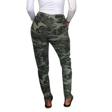 Load image into Gallery viewer, Ladies Italian Green Military design Magic Pants- super comfortable Stretchy trousers
