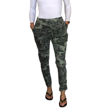 Load image into Gallery viewer, Ladies Italian Green Military design Magic Pants- super comfortable Stretchy trousers
