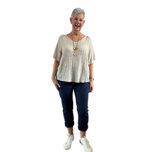 Load image into Gallery viewer, Beige Plain Crinkle cotton top for women. (A147)
