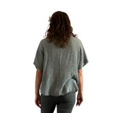 Load image into Gallery viewer, Dark grey Plain Crinkle cotton top for women. (A147)
