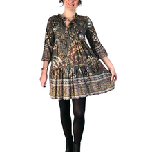 Load image into Gallery viewer, Paisley Tunic Dress 100% Cotton Recommended Fits Size UK 10-16 (A97) - Made in Italy
