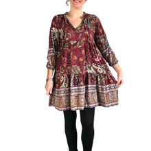 Load image into Gallery viewer, Paisley Tunic Dress 100% Cotton Recommended Fits Size UK 10-16 (A97) - Made in Italy
