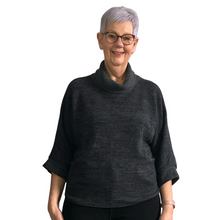 Load image into Gallery viewer, Ladies plain Dark Grey Soft Knit Cowl Neck Jumper with Pockets (A103)
