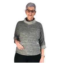 Load image into Gallery viewer, Ladies plain Light grey Soft Knit Cowl Neck Jumper with Pockets (A103)
