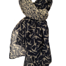 Load image into Gallery viewer, Blue with Beige Small Swallow Scarf/wrap
