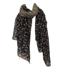 Load image into Gallery viewer, Blue with Beige Small Swallow Scarf/wrap
