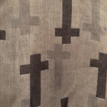 Load image into Gallery viewer, Grey with Black Crosses Scarf/wrap
