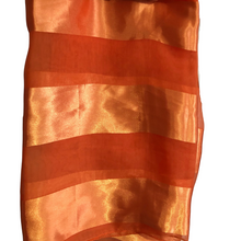 Load image into Gallery viewer, Plain orange  faux Chiffon and satin Scarf
