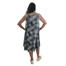 Load image into Gallery viewer, Demin blue dandelion puff design dress 100% cotton (A110) - Made in Italy
