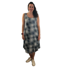 Load image into Gallery viewer, Demin blue dandelion puff design dress 100% cotton (A110) - Made in Italy
