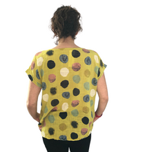 Load image into Gallery viewer, Yellow with multi coloured Dots T shirt  (A107) - Made in Italy
